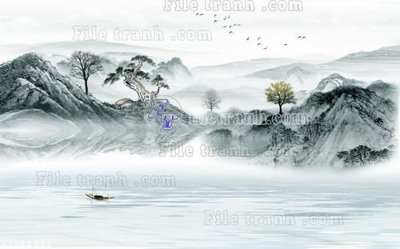 File gốc File in tranh tường 3D FT211321 (in tráng gương) sang trọng