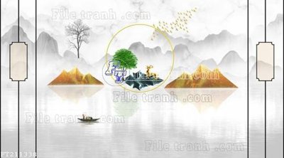 File ảnh File in tranh tường 3D FT211338 (gốc) trang trí khách sạn