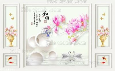 File tranh File in tranh tường 3D FT211508 (file gốc) chủ đề phong thủy