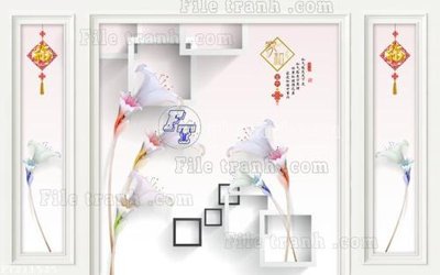 Download file gốc File in tranh tường 3D FT211525 (in lụa) tranh 3D