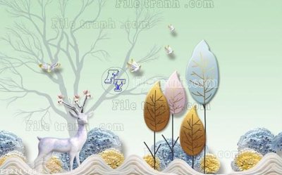 File in mica File in tranh tường 3D FT211563 (ảnh gốc) đẹp