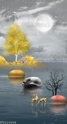 File gốc File in tranh tường 3D FT211656 (ảnh chi tiết) để in lụa