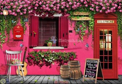 File tranh gốc File psd tường quán cà phê FT2120 (sắc nét từng chi tiết)