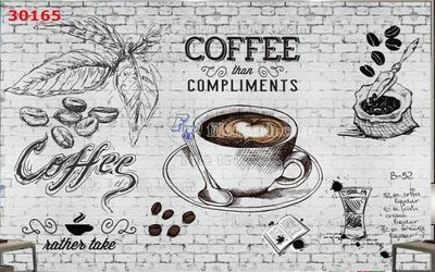 File gốc File psd tường quán cà phê FT2225 (in tráng gương) nghệ thuật