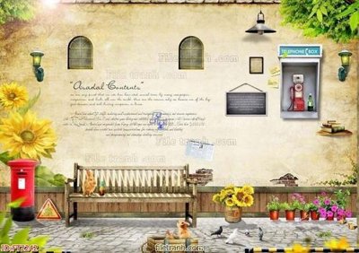 Ảnh gốc File psd tường quán cà phê FT2242 (độ nét cao) in tráng gương