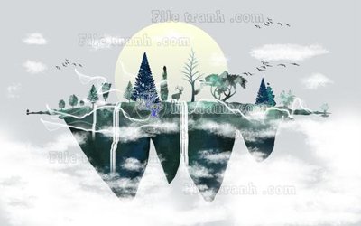 File gốc File in tranh tường hiện đại FT22439 (in tráng gương) ốp tường