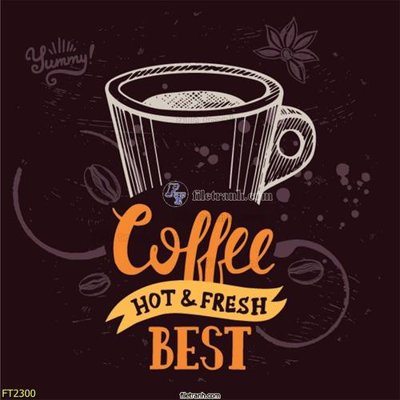 File gốc File psd tường quán cà phê FT2300 (in 3D) cho trang trí