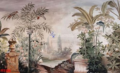 File ảnh File psd tường quán cà phê rừng amazon FT2306 (gốc) in biển hiệu