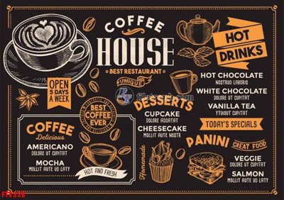 Hình ảnh gốc File psd tường quán cà phê FT2328 (để in khổ lớn)