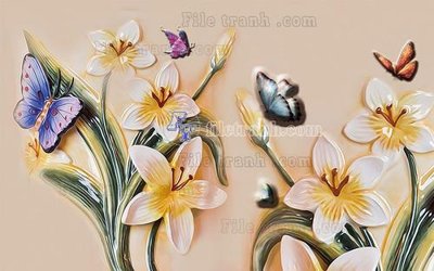 File in lụa File in tranh tường hiện đại FT23791 (tân cổ điển) File in tranh tường hiện đại FT23791