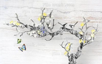 File tranh File in tranh tường hiện đại FT23995 (bản gốc) in lụa dán tường