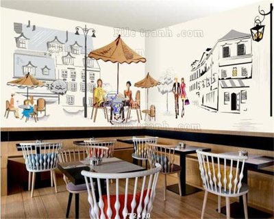 File tranh quảng cáo File psd tường quán cà phê FT2410 (file gốc) chuyên nghiệp