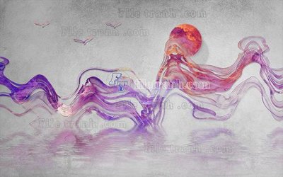 File tranh in trần 3D File in tranh tường hiện đại FT24219 (ảnh gốc)