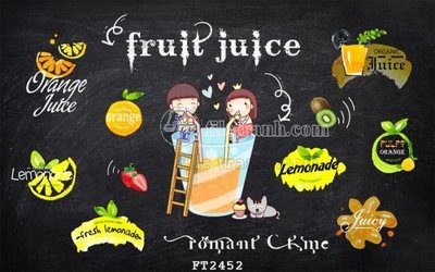 File tranh File psd tường quán cà phê FT2452 (gốc) chủ đề trẻ em