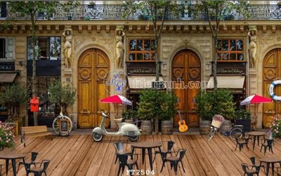 Tải file File psd tường quán cà phê FT2504 (gốc) làm file thiết kế