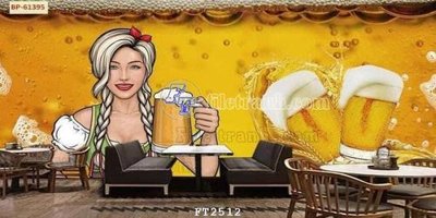 File gốc File psd tường quán cà phê FT2512 (chủ đề hiện đại) trang trí