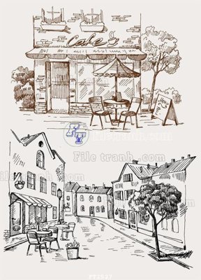 File ảnh File psd tường quán cà phê FT2527 (gốc) in poster