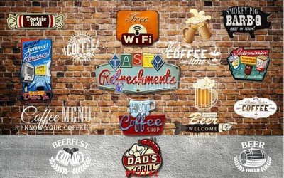 Ảnh mô tả file gốc in mica File psd tường quán cà phê FT2741