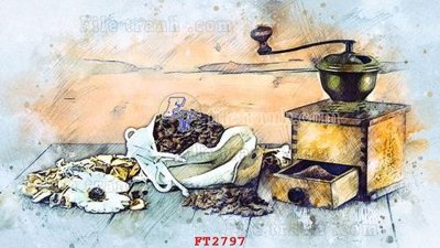 File tranh in trần File psd tường quán cà phê FT2797 (ảnh gốc siêu nét)