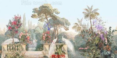 File tranh File psd tường quán cà phê FT2835 (gốc) chủ đề thành phố