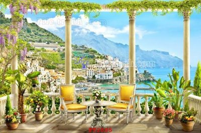 File tranh File psd tường quán cà phê FT2885 (file gốc) chủ đề phong thủy