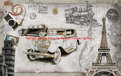 Download file File tranh dán tường cà phê nhà hàng FT3145 (gốc) in mica cao cấp