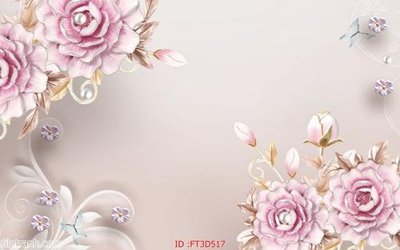 Tải file Tường nền 3D hiện đại FT3D517 (gốc) in tranh tráng gương