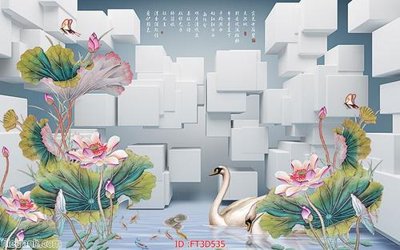 File gốc Tường nền 3D hiện đại FT3D535 (PNG) nền trong suốt