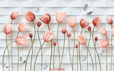 File gốc Tường nền 3D hiện đại FT3D569 (in lụa) tranh mã đáo