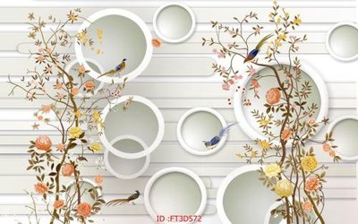 Tải file Tường nền 3D hiện đại FT3D572 (PSD) cho in tranh kính