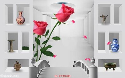 Download file Tường nền 3D hiện đại FT3D788 (gốc) in mica đèn LED