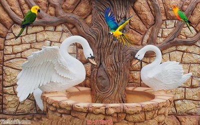 File tranh Tường nền 3D hiện đại FT3D796 (gốc) in vải canvas