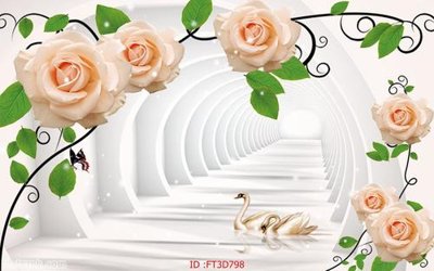 Hình ảnh file gốc in lụa Tường nền 3D hiện đại FT3D798