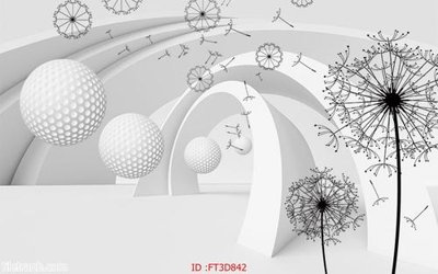 File in ấn Tường nền 3D hiện đại FT3D842 chuyên nghiệp