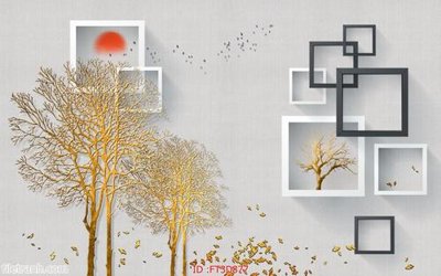 File gốc in mica Tường nền 3D hiện đại FT3D877 chất lượng