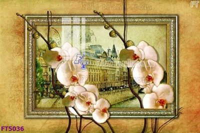 File in trần Filetranh tường nền nhà hàng KTV FT5036 (bản gốc) mây trời