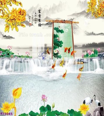 File tranh gốc in trần nhà Filetranh tường nền nhà hàng KTV FT5045 3D