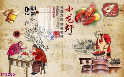 File in trần Filetranh tường nền nhà hàng KTV FT5165 (bản gốc 3D) sống động