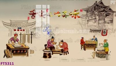 File tranh Filetranh tường nền nhà hàng KTV FT5311 (bản gốc) in lụa 3D