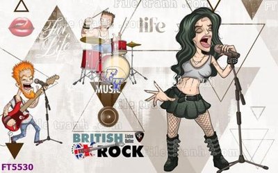 File tranh Filetranh tường nền nhà hàng KTV FT5530 (gốc) chủ đề con người