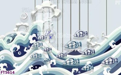 File gốc Filetranh tường nền nhà hàng KTV FT5614 (cho in UV) siêu nét
