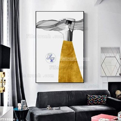 File in lụa File tranh treo tường pha lê gương FT99064 (chất lượng cao) File tranh treo tường pha lê gương FT99064