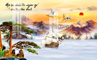 Tải file File tranh thuận buồm xuôi gió FTB105 (ảnh gốc) in tráng gương
