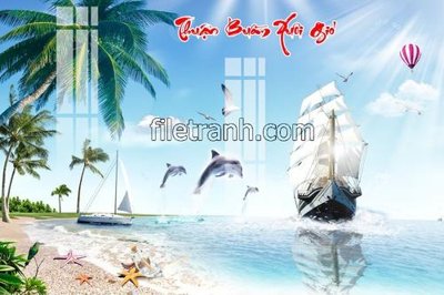 File ảnh File tranh thuận buồm xuôi gió FTB136 (gốc) cho trang trí nội thất