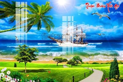 Chi tiết file gốc File tranh thuận buồm xuôi gió FTB148 (cho in tráng gương)