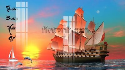 File tranh File tranh thuận buồm xuôi gió FTB155 (ảnh gốc) không bị mờ