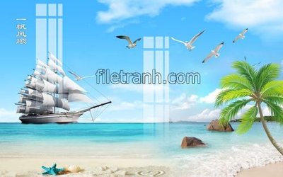 File ảnh File tranh thuận buồm xuôi gió FTB160 (gốc) in PP, decal