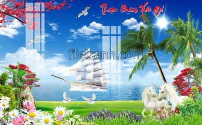 File PSD File tranh thuận buồm xuôi gió FTB185 (bản gốc) chất lượng nhất
