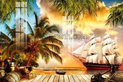 Download file gốc File tranh thuận buồm xuôi gió FTB187 (in mica) 3D