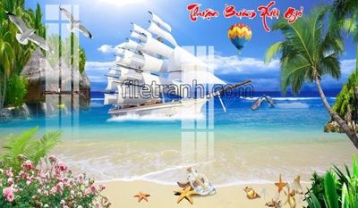File gốc File tranh thuận buồm xuôi gió FTB210 (cho in UV) siêu nét
